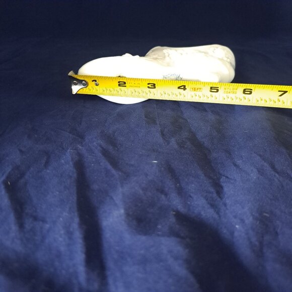 Fenton Cabbage Rose Slipper Shoe White Milk Glass Hand-Painted Signed Decorative - Picture 2 of 14